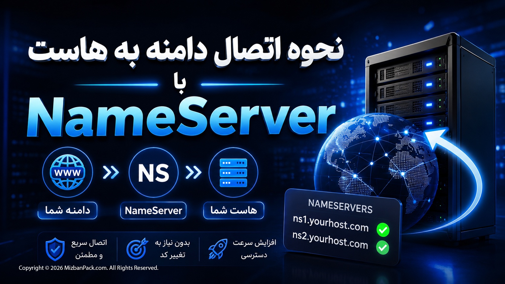 نحوه اتصال دامنه به هاست با تنظیم NameServer