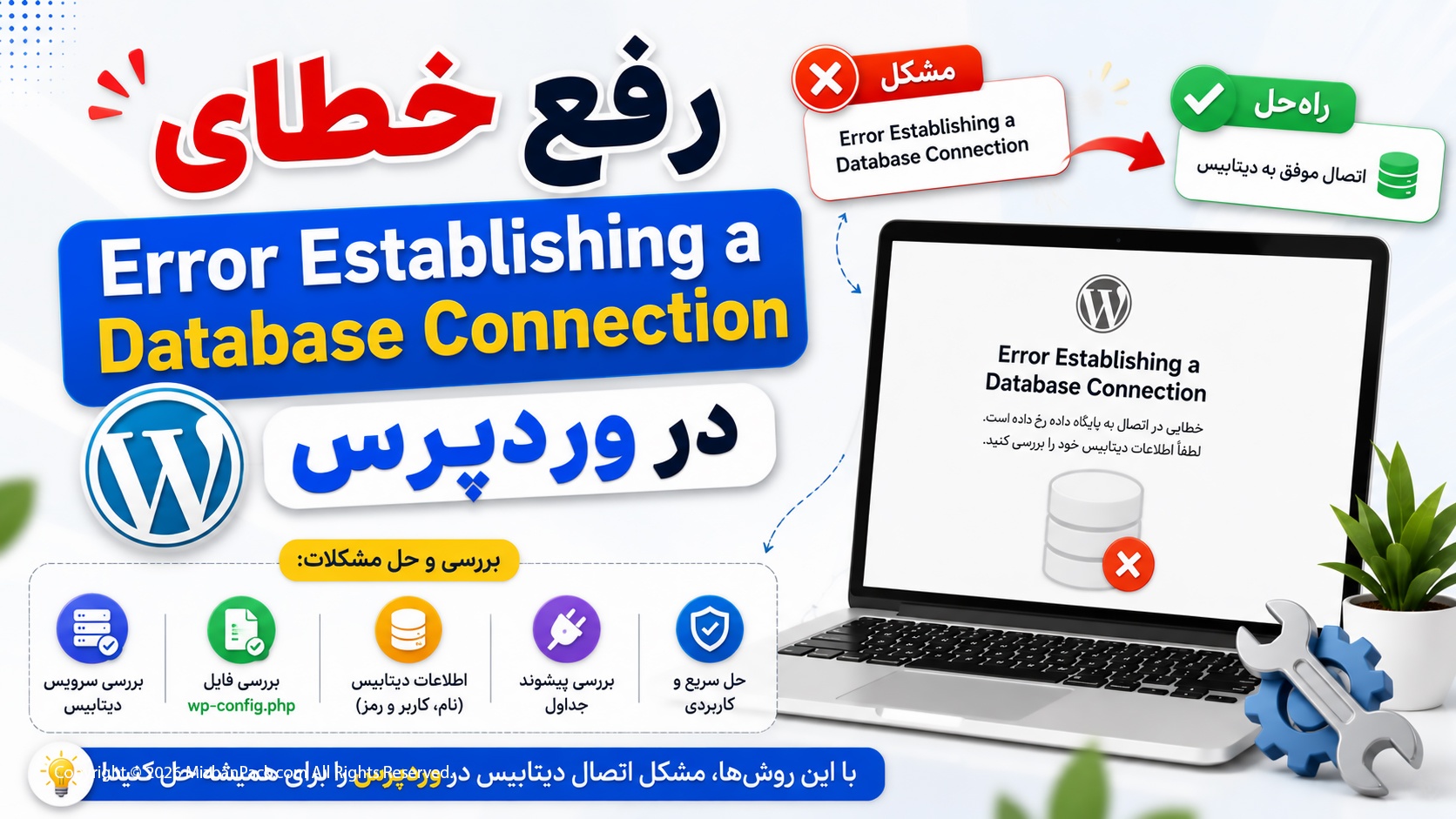 رفع خطای Error Establishing a Database Connection در وردپرس