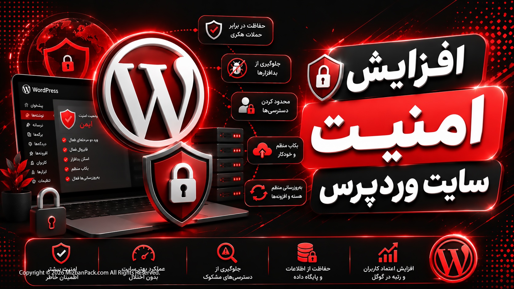 افزایش امنیت سایت وردپرس و راهنمای کامل جلوگیری از هک و نفوذ