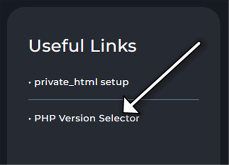 PHP Version Selector کلیک کنید